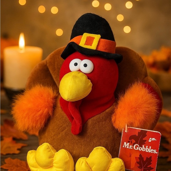 Vintage 1994 Gibson Greetings Mr. Gobbles Turkey Plush Thanksgiving 12” - Picture 1 of 13